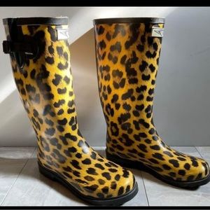 Cheetah Rain Boots Size 7